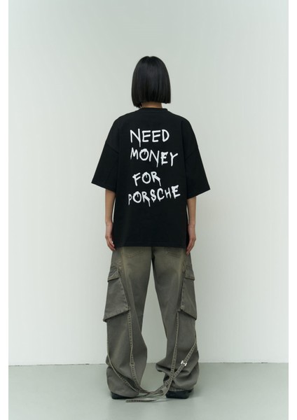 Collection Need Money Siyah Oversize T-Shirt