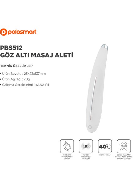 PBS512 Pilli Göz Altı Masaj Aleti Beyaz modelleri
