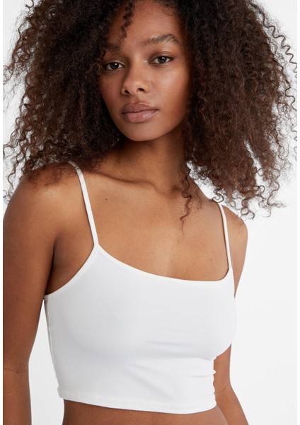 Beyaz Marka Model Askılı Crop Top