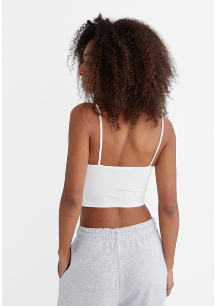 Beyaz Marka Model Askılı Crop Top