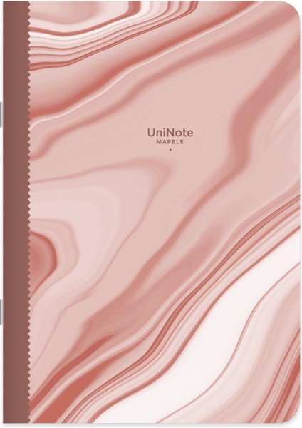 Noktalı Tel Dikişli Kuşe Kapak Uninote Marble Defter Pembe 18,5X26