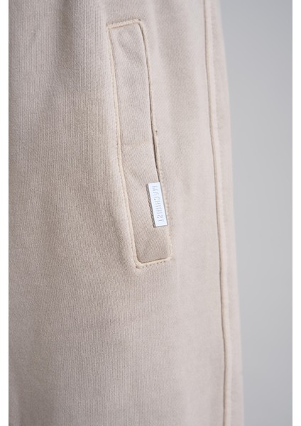 Erkek Yıkamalı Basic Jogger Bej Eşofman Altı