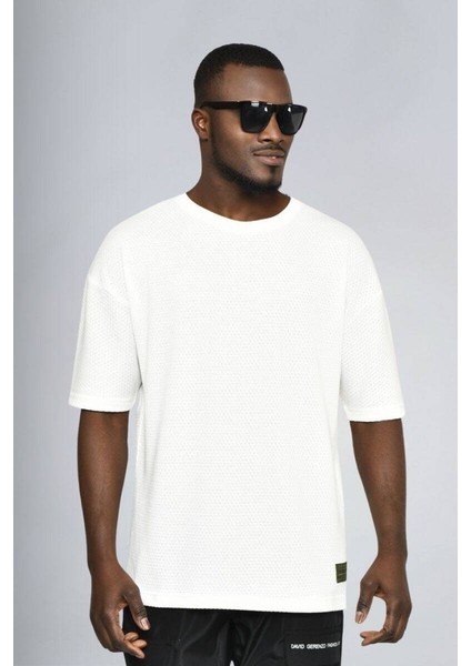 Ekru Basic Oversize T-Shirt