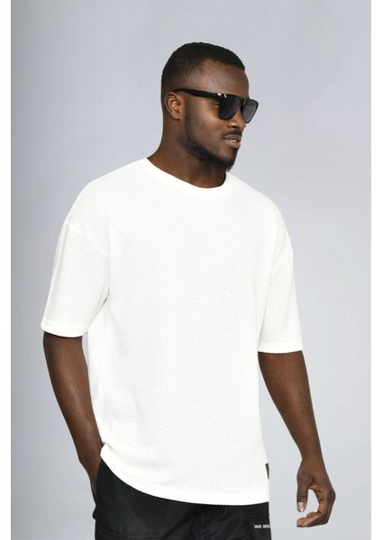 Ekru Basic Oversize T-Shirt
