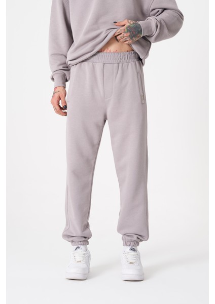Erkek Basic Jogger Relaxed Gri Eşofman Altı
