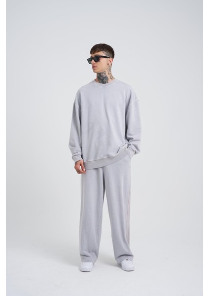 Erkek Yıkamalı Basic Baggy Ghost Eşofman Altı