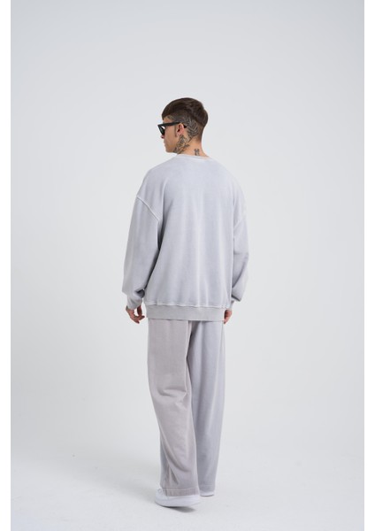 Erkek Yıkamalı Basic Baggy Ghost Eşofman Altı