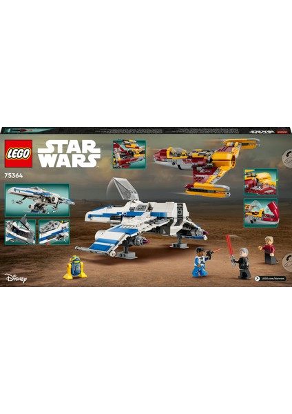 ® Star Wars™: Ahsoka Yeni Republic E-Wing# Shin Hati'nin Starfighter'ına Karşı 75364 - 9 Yaş ve Üzeri Star Wars Hayranı Çocuklar için Yaratıcı Oyuncak Yapım Seti (1056 Parça)