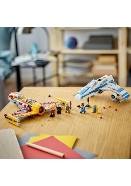 ® Star Wars™: Ahsoka Yeni Republic E-Wing# Shin Hati'nin Starfighter'ına Karşı 75364 - 9 Yaş ve Üzeri Star Wars Hayranı Çocuklar için Yaratıcı Oyuncak Yapım Seti (1056 Parça)