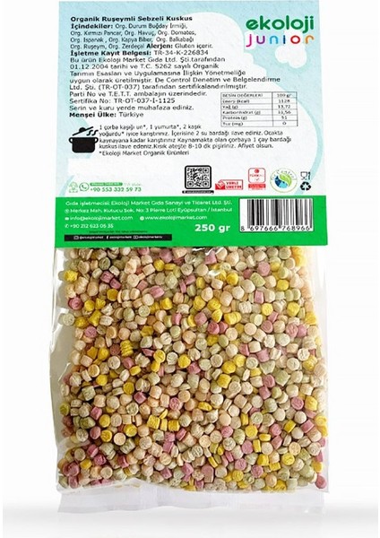 Organik Ruşeymli Sebzeli Kuskus 250 gr 2 Adet fiyatları