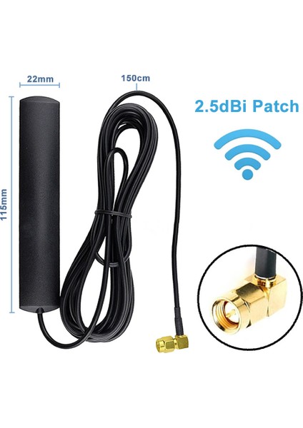 2.5dbi Patch Anten 1.5 Metre Sma Erkek 433MHZ 50OHM Anten Gsm Gprs Wifi Rf Sinyal Kuvvetlendirici 3m Yapıştırıcı Etiket 2g/3g/4g/gsm Lte