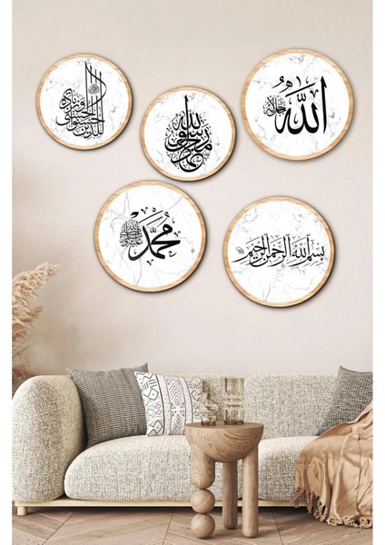 Dekorize Mdf 5 Parça Çerçeve Görünümlü Tablo Set 5005