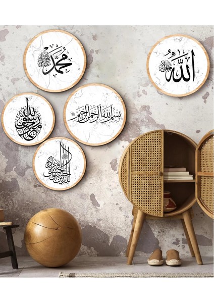 Dekorize Mdf 5 Parça Çerçeve Görünümlü Tablo Set 5005