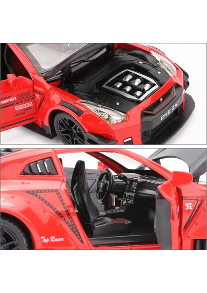 1/24 Ölçekli Nissan Gtr Model Araba Oyuncak Için Uyumlu, Çinko Alaşım Geri Çekin Oyuncak Araba Çocuklar Için Ses ve Işık ile Erkek Kız Hediye (Kırmızı) (Yurt Dışından) modelleri