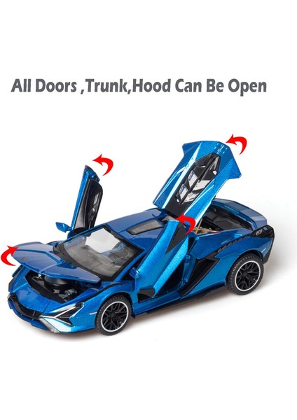 Lambo Oyuncak Araba Sian Fkp3 Işıklı ve Sesli Döküm Araba Modeli 6 Yaş ve Üzeri Erkek Çocuklar Için Geri Çekilebilir Oyuncak Araba (Mavi) (Yurt Dışından) modelleri