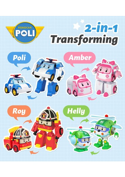 Dönüşen Robot, 4" Dönüştürülebilir Aksiyon Oyuncak Figürü Araçlar, Polis Acil Durum Aracı Oyun Seti, Erkekler Kızlar Için Tatil Doğum Günü Kurtarma Araba Oyuncakları Hediye Yaş 1 2 (Yurt Dışından)
