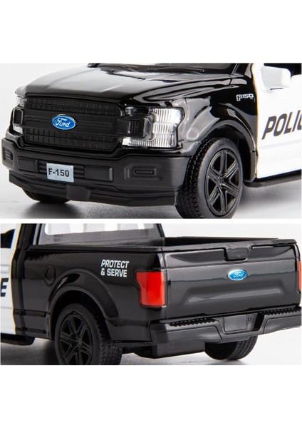 1/36 Ölçekli Ford F150 Kamyonet Polis Arabası Modeli Için Uyumlu, Çinko Alaşım Die-Cast Geri Çekin Araçlar Çocuk Oyuncakları Erkek Kız Için Hediye (Siyah) (Yurt Dışından)