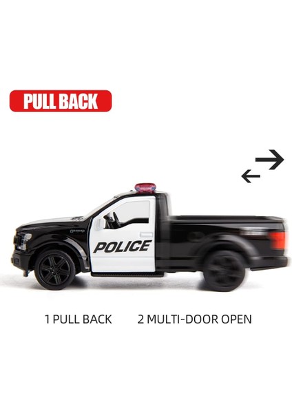 1/36 Ölçekli Ford F150 Kamyonet Polis Arabası Modeli Için Uyumlu, Çinko Alaşım Die-Cast Geri Çekin Araçlar Çocuk Oyuncakları Erkek Kız Için Hediye (Siyah) (Yurt Dışından)