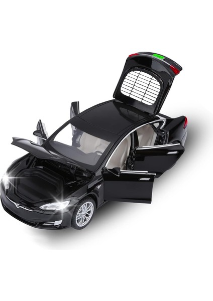 Oyuncak Arabalar Model S Kapısı Açık Işık ve Ses ile Döküm Metal Model Arabalar Erkek ve Kız Çocuklar Için Geri Çekin Araba Oyuncakları 3-12 Yaş (Siyah) (Yurt Dışından)