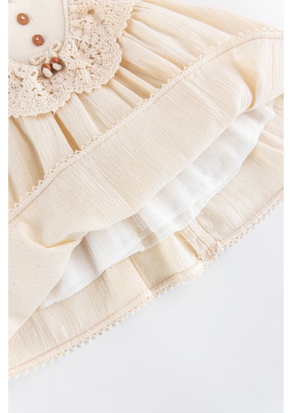 Güpürlü Dantel Yakalı Yazlık Müslin Kız Bebek Elbise modelleri