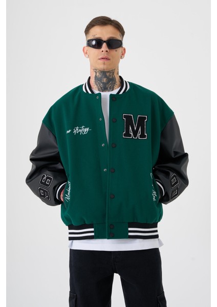 Erkek Wild Hunt Death Oversize Yeşil Bomber Ceket