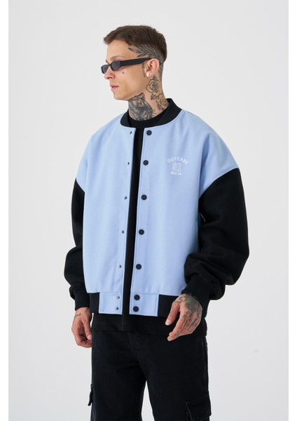 Erkek Out Case 91 Oversize Açık Mavi Bomber Ceket