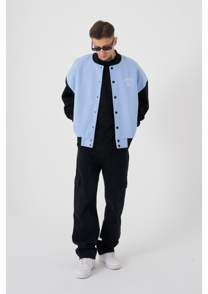 Erkek Out Case 91 Oversize Açık Mavi Bomber Ceket