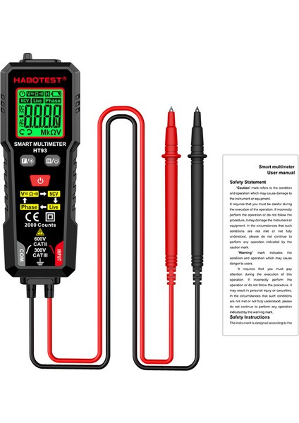 HT93 Dijital Multimetre Gerilim Test Cihazı (Yurt Dışından)