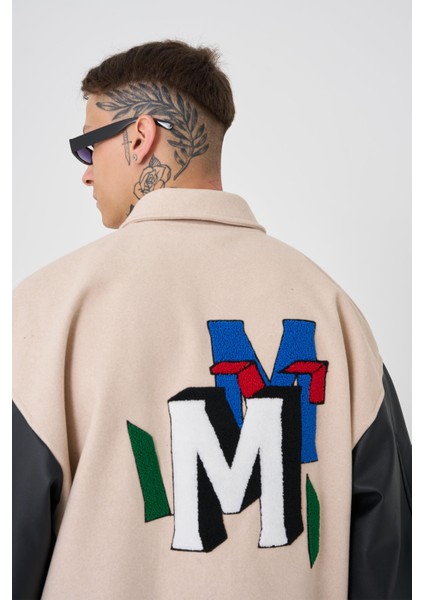 Erkek mt Oversize Bej Bomber Ceket