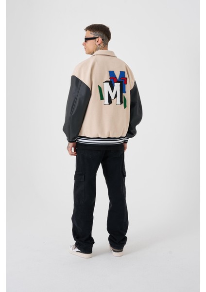 Erkek mt Oversize Bej Bomber Ceket