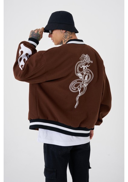 Erkek Snake Oversize Kahve Bomber Ceket fiyatları
