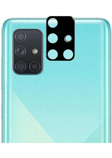 Samsung Galaxy A71 Kamera 3D Lens Koruyucu Cam Siyah