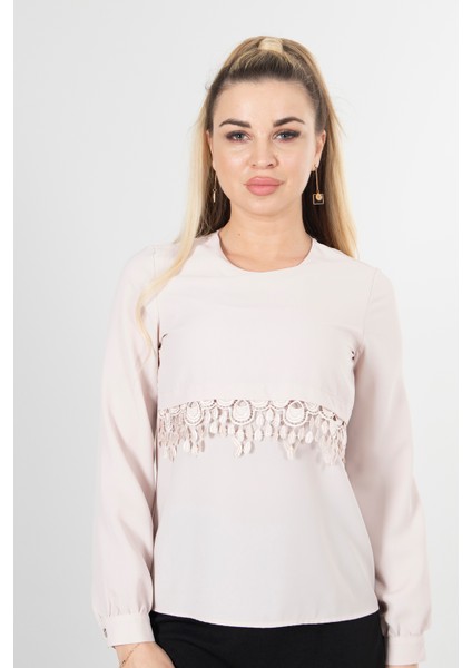 Taş Dantel Detaylı Şifon Bluz 0806567.50 fiyatları