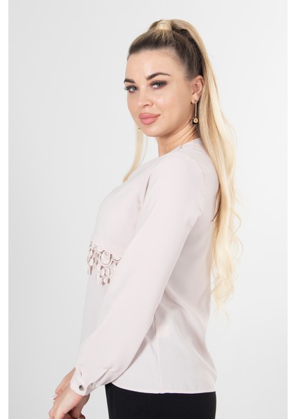 Taş Dantel Detaylı Şifon Bluz 0806567.50 indirimleri
