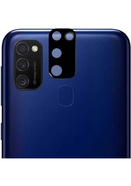 Samsung Galaxy M21 Kamera 3D Lens Koruyucu Cam Siyah