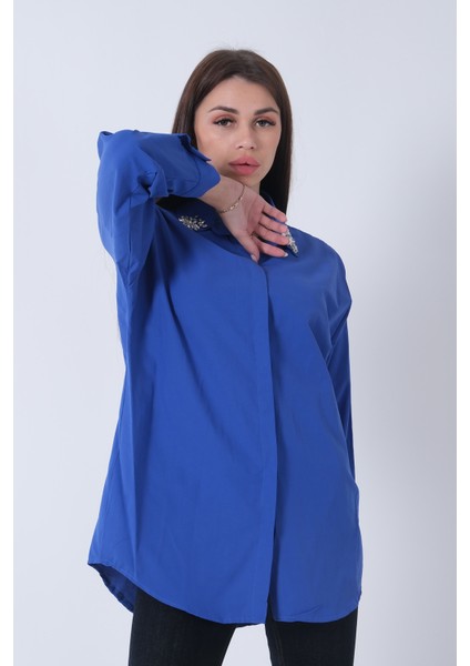 Saks Yakası Taş Detaylı Gömlek 3972505.26 fiyatları