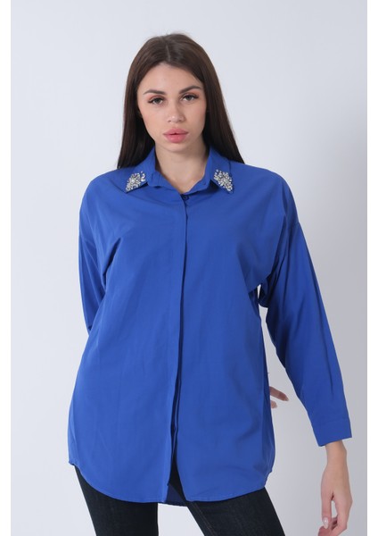 Saks Yakası Taş Detaylı Gömlek 3972505.26 indirimleri