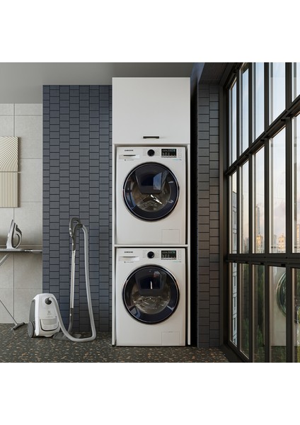 Banyo Dolabı 231.2 x 67 cm Çamaşır ve Kurutma Makinesi Dolabı