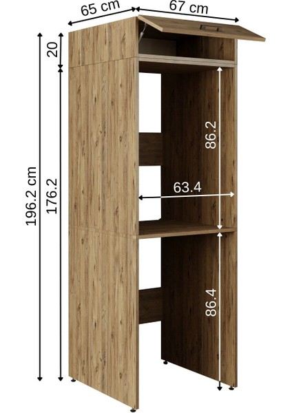 Banyo Dolabı 196,2 x 67 cm Çamaşır ve Kurutma Makinesi Dolabı