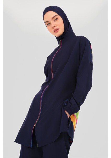 Panama Arkası Desenli Tesettür Mayo fırsatları