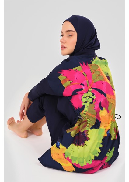 Panama Arkası Desenli Tesettür Mayo indirimleri