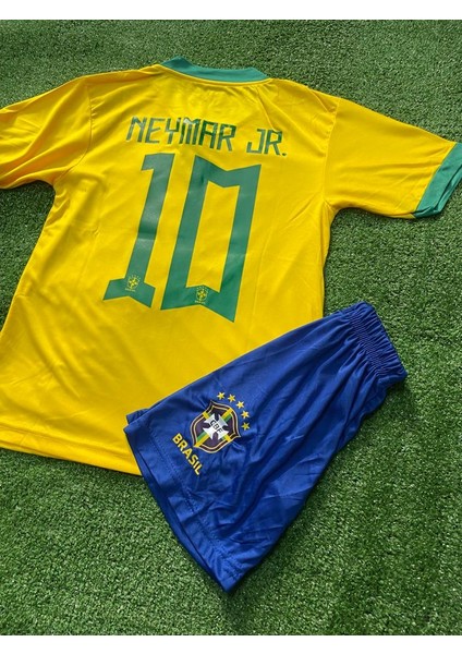 Bite Nose Neymar Brezilya Milli Takım T-Shirt Sarı Halı Saha Forması