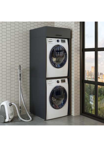 Banyo Dolabı 196,2 x 67 cm Çamaşır ve Kurutma Makinesi Dolabı fırsatları
