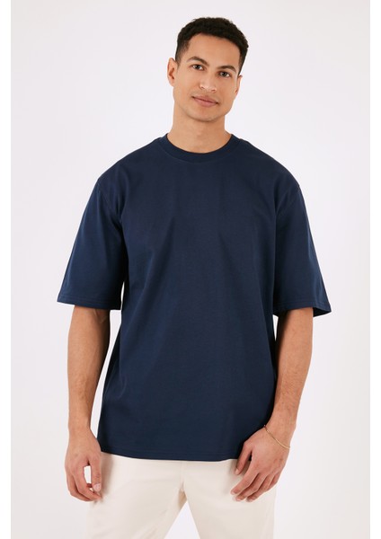 Pamuklu Oversize Bisiklet Yaka Basic T Shirt Erkek T Shirt 5902365