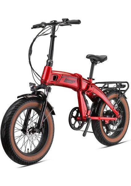 Armour - 20" - Katlanır (Fat Bike) - 7 Vites - Elektrikli - Elektrik Kırmızı-Siyah