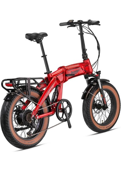 Armour - 20" - Katlanır (Fat Bike) - 7 Vites - Elektrikli - Elektrik Kırmızı-Siyah