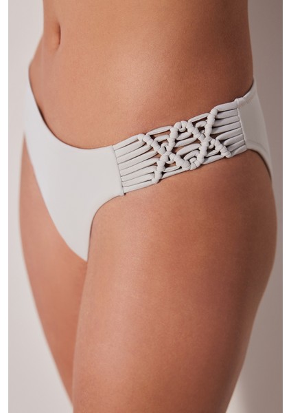 Macrame Taş Rengi Bikini Altı