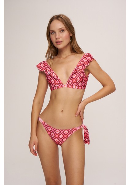 HR23BA005 Faux Tulum Bağcıklı Bikini Alt