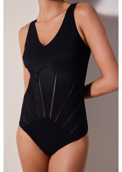 Basic Shapewear Korseli Siyah Mayo modelleri