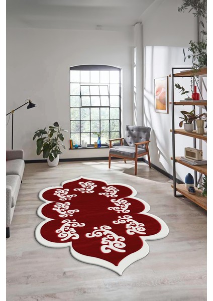 Dijital Baskılı Kaymaz Yıkanabilir Lazer Kesim Mutfak Salon Halısı, Lazer-01-Kırmızı, modelleri